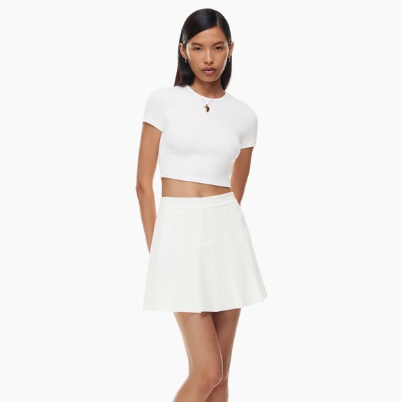 Aritzia Sunday Best Olive Micro Pleated Skirt - Picture 6 of 10